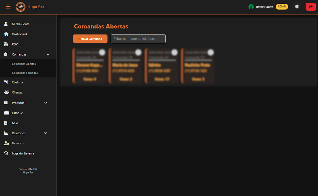 Comandas Abertas