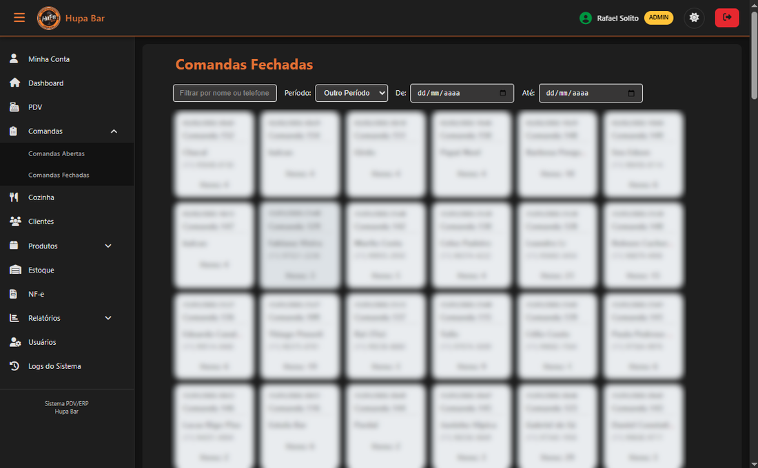 Comandas Fechadas